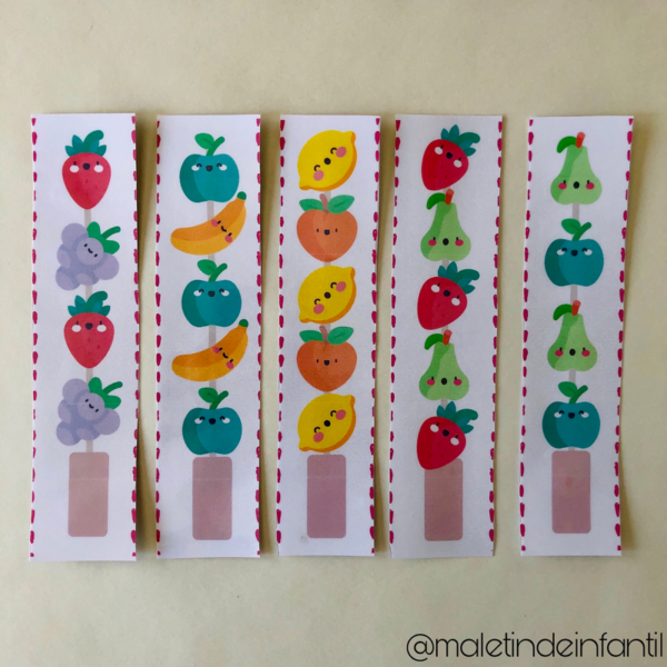 Seriaciones de brochetas de frutas